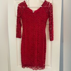 GUESS Red long sleeve cocktail dress